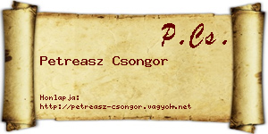 Petreasz Csongor névjegykártya